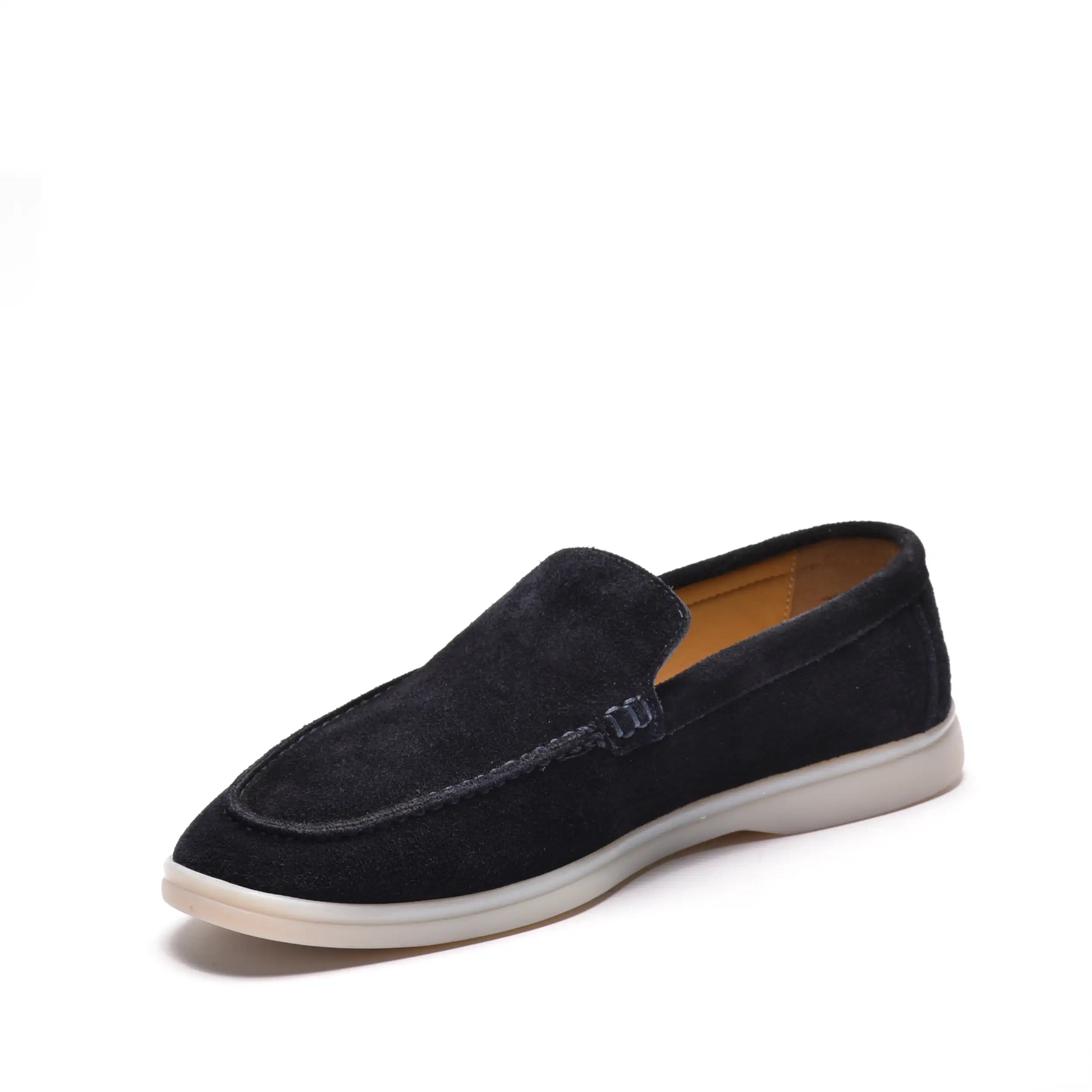 Pantofi casual barbati din piele intoarsa neagra 020