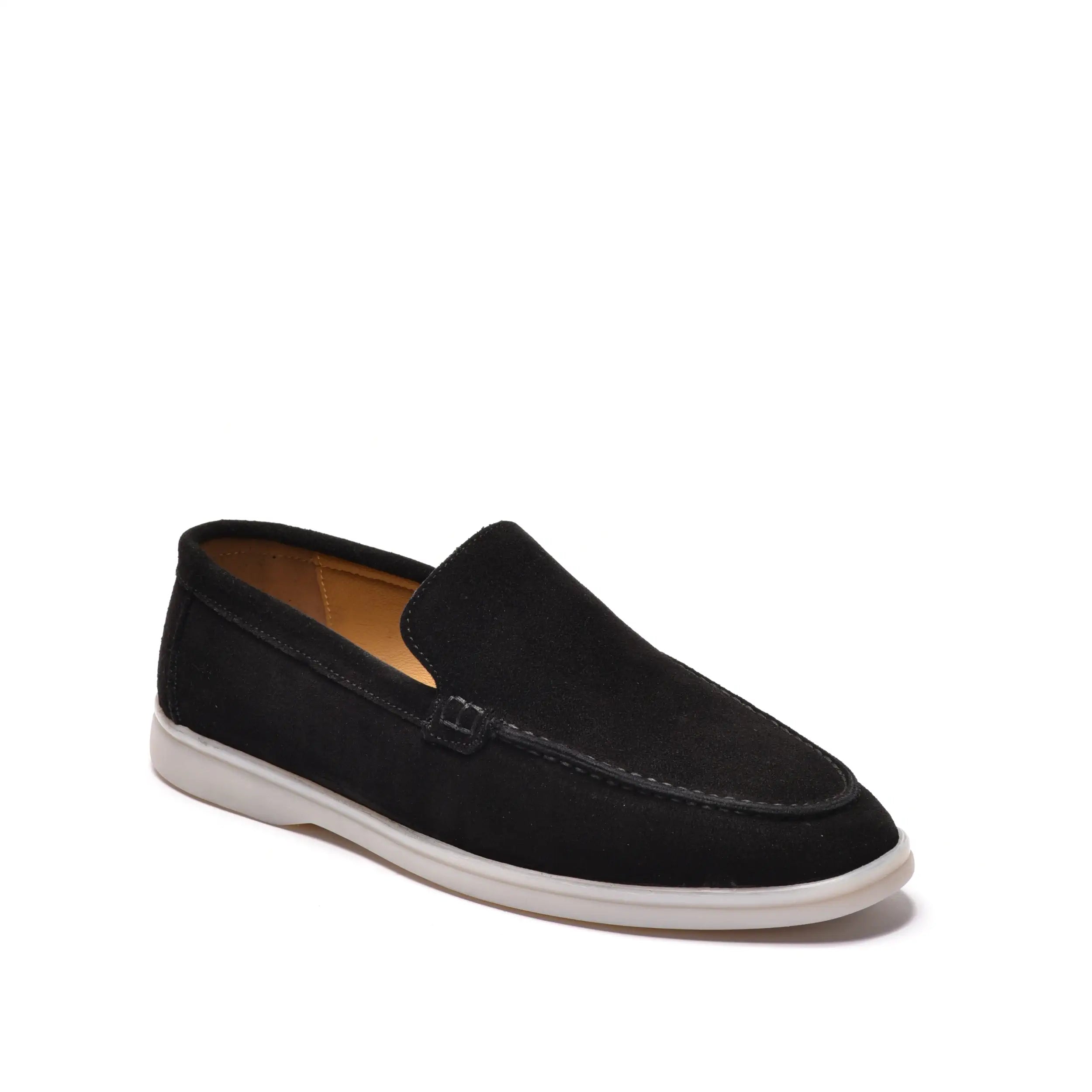 Pantofi casual barbati din piele intoarsa neagra 020