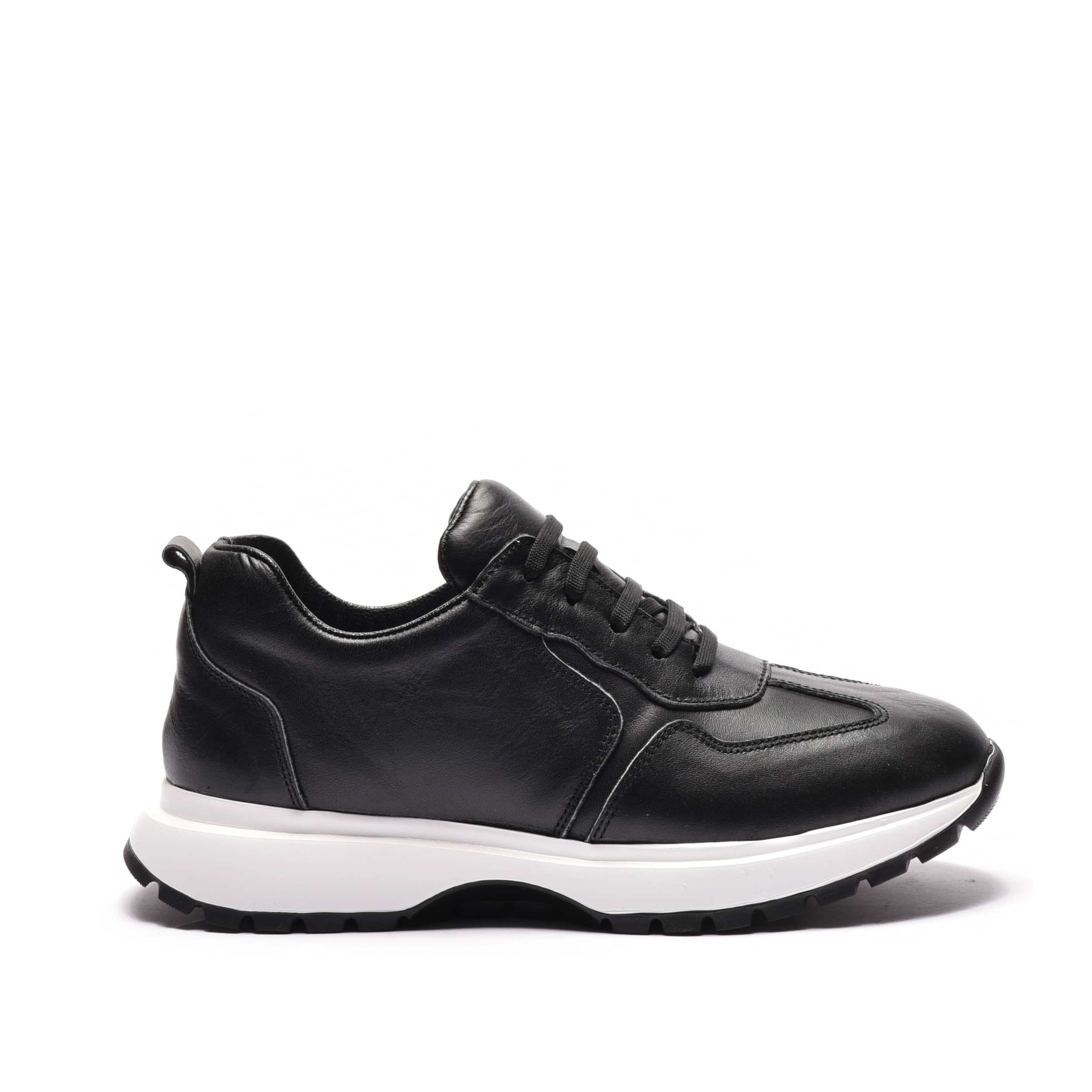 Sneakers dama extralight din piele naturala neagra