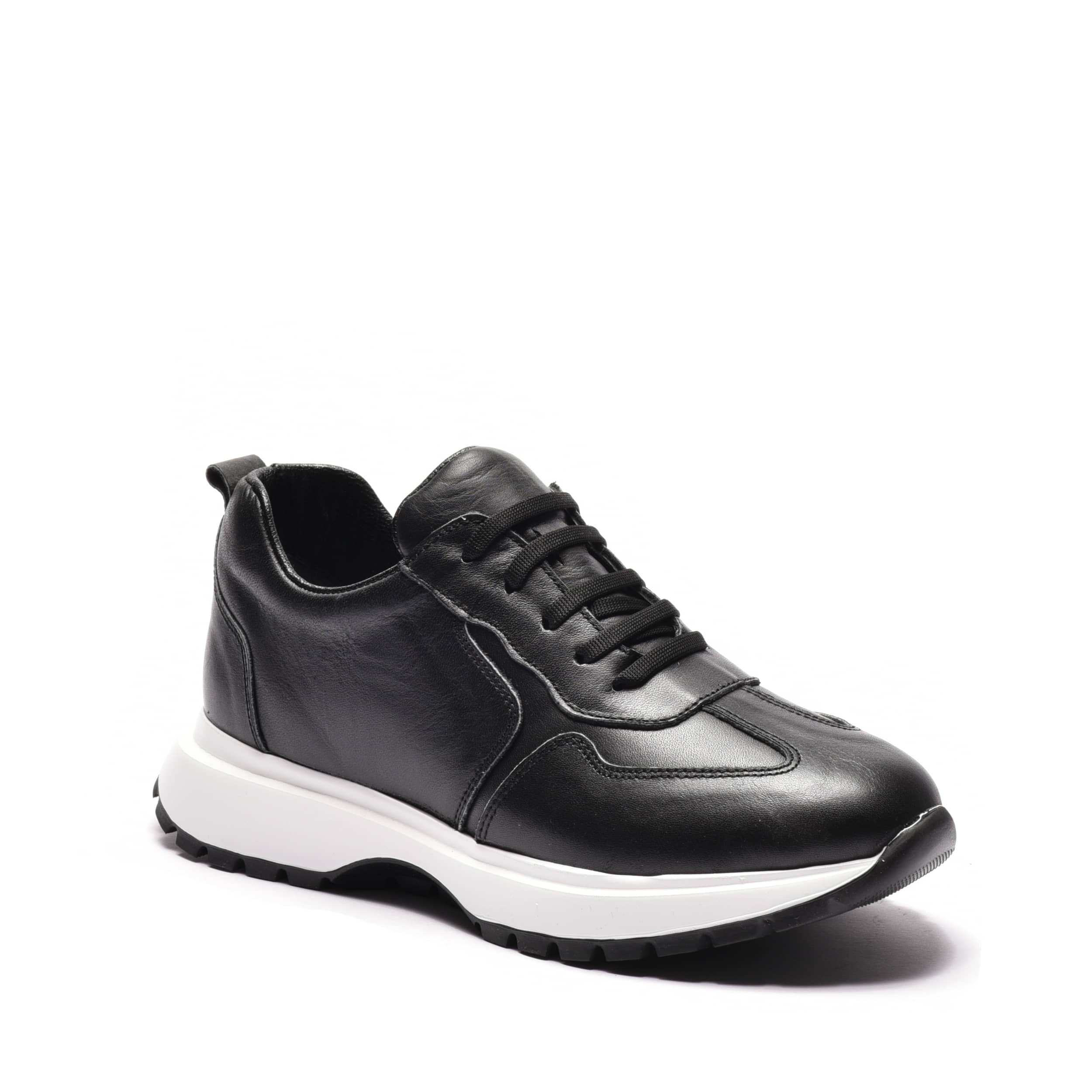 Sneakers dama extralight din piele naturala neagra