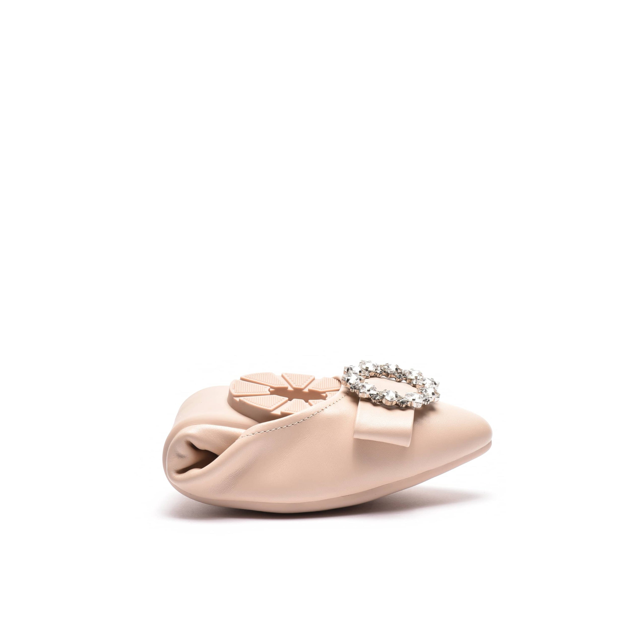 Balerini dama nude cu accesorii, din piele naturala moale Mia