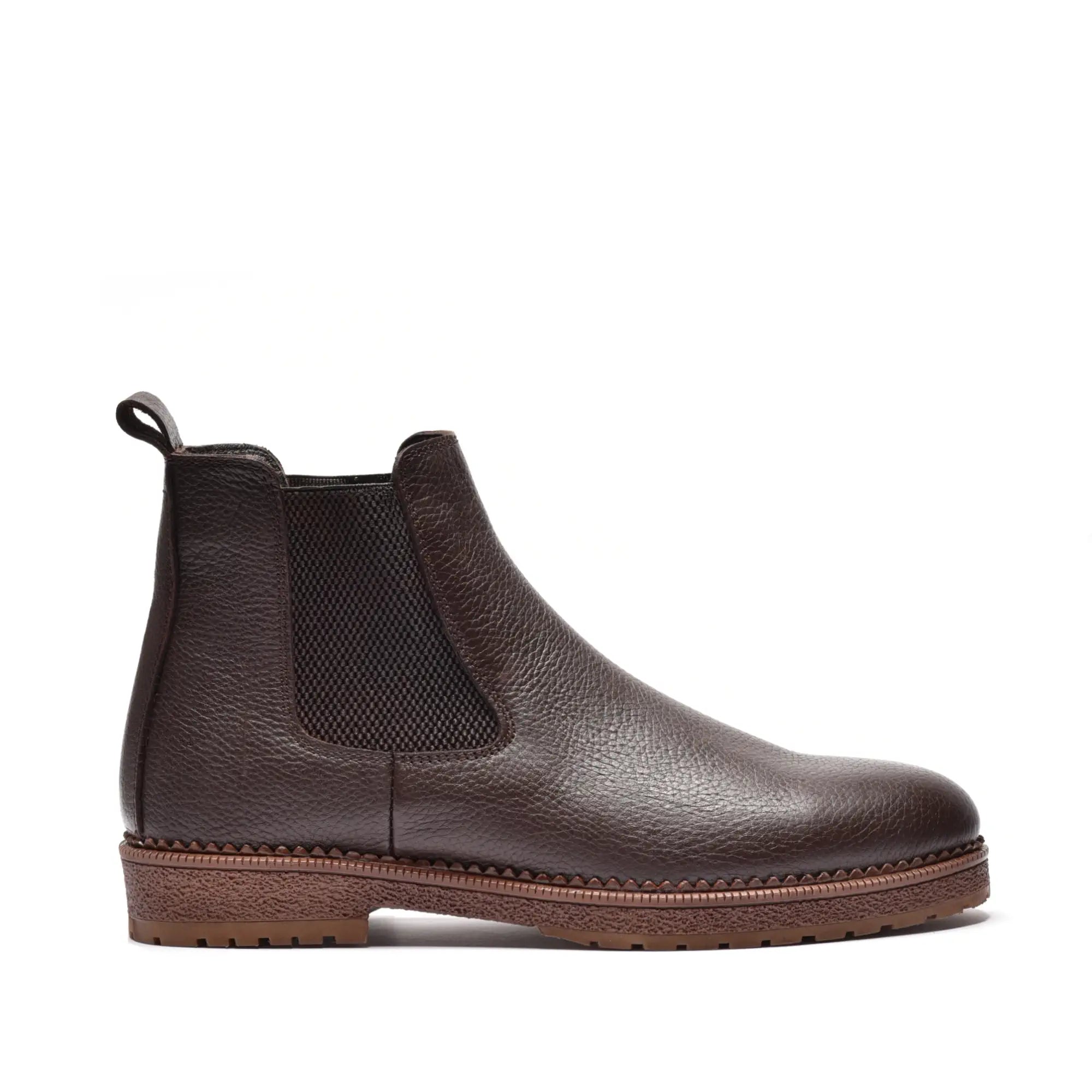 Ghete chelsea de barbati din piele naturala maro