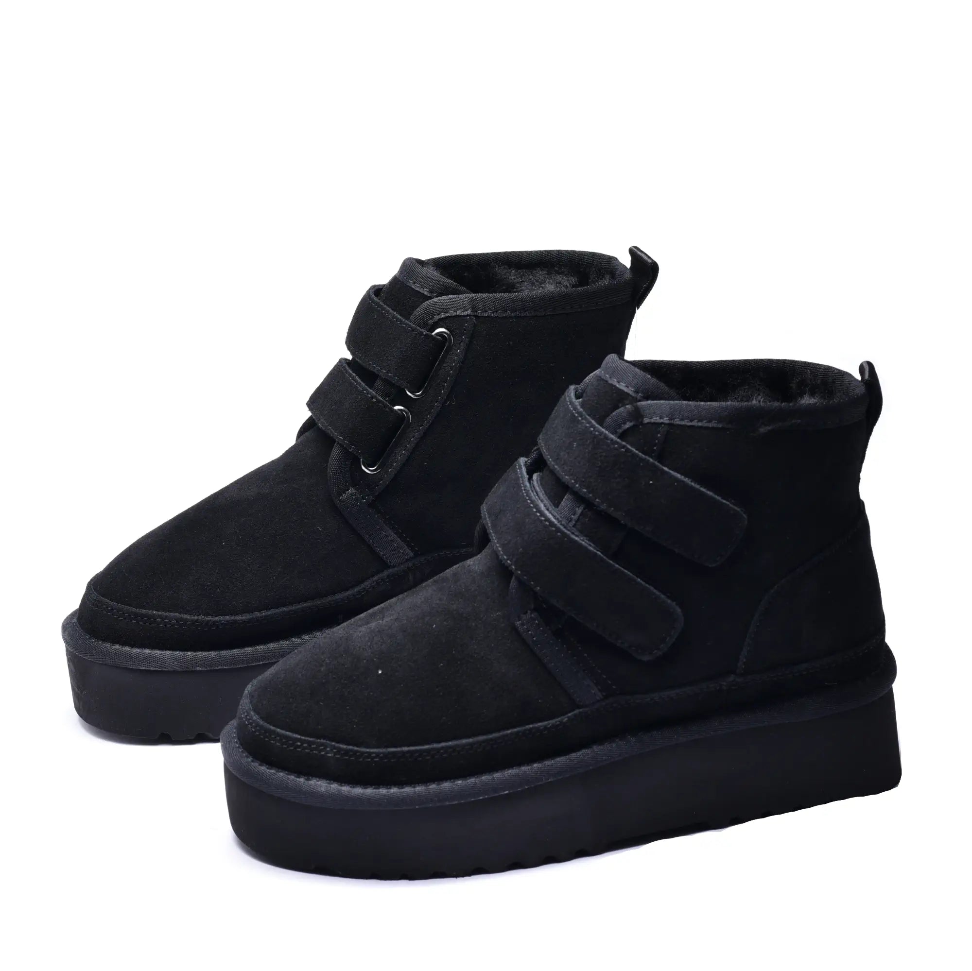 Ghete dama cu arici duble, din piele naturala negre 3006