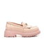 Pantofi casual loafers roz pudra horsebit cu franjuri din piele naturala Veda
