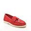 Pantofi dama casual Umme, loafers rosii din piele intoarsa A5