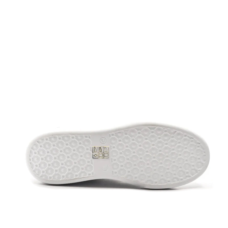 Pantofi casual de dama, sneakers albi all white din piele naturala, Aylin