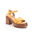 Sandale mustar din piele naturala cu platforma, model classic de vara