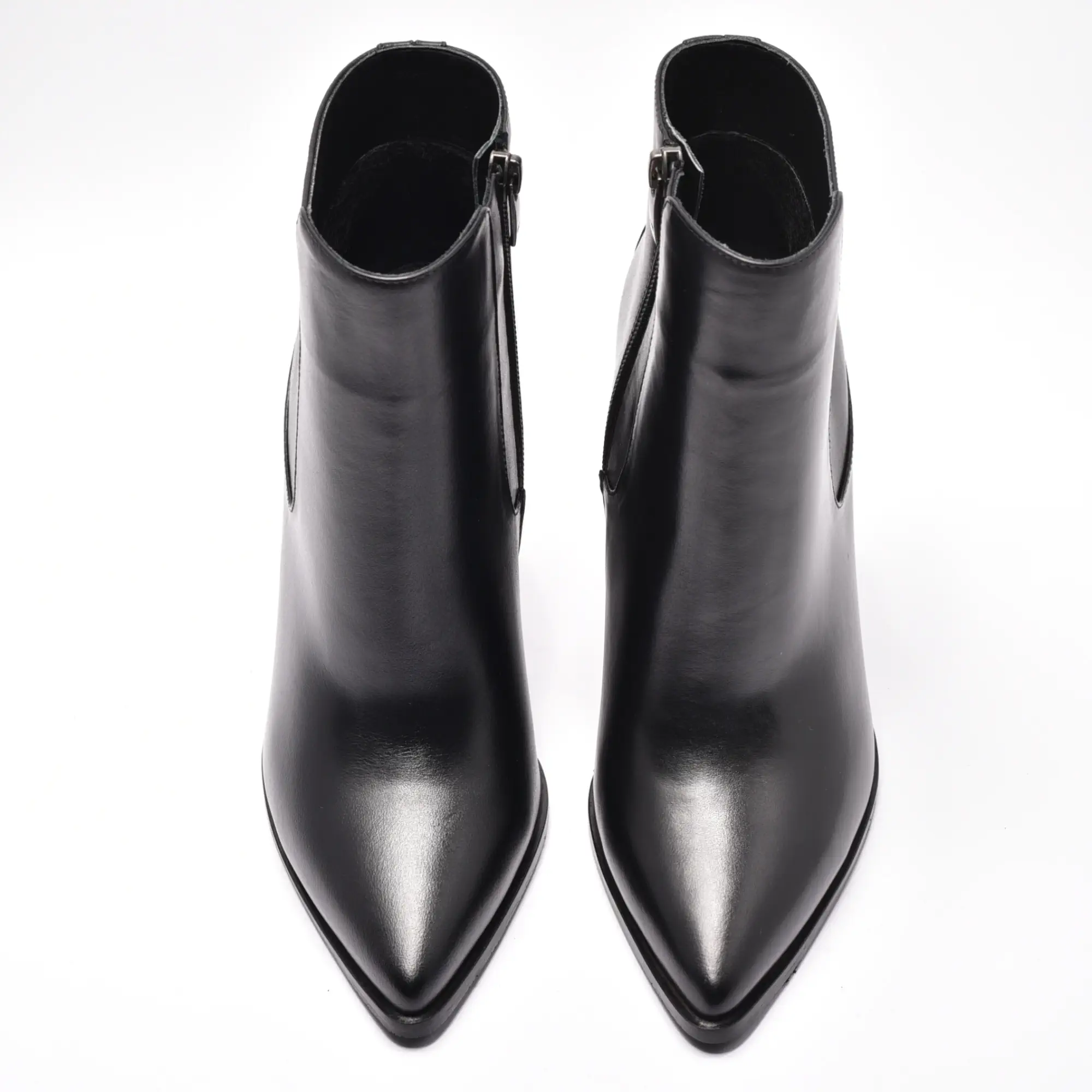 Botine scurte dama din piele naturala toc patrat