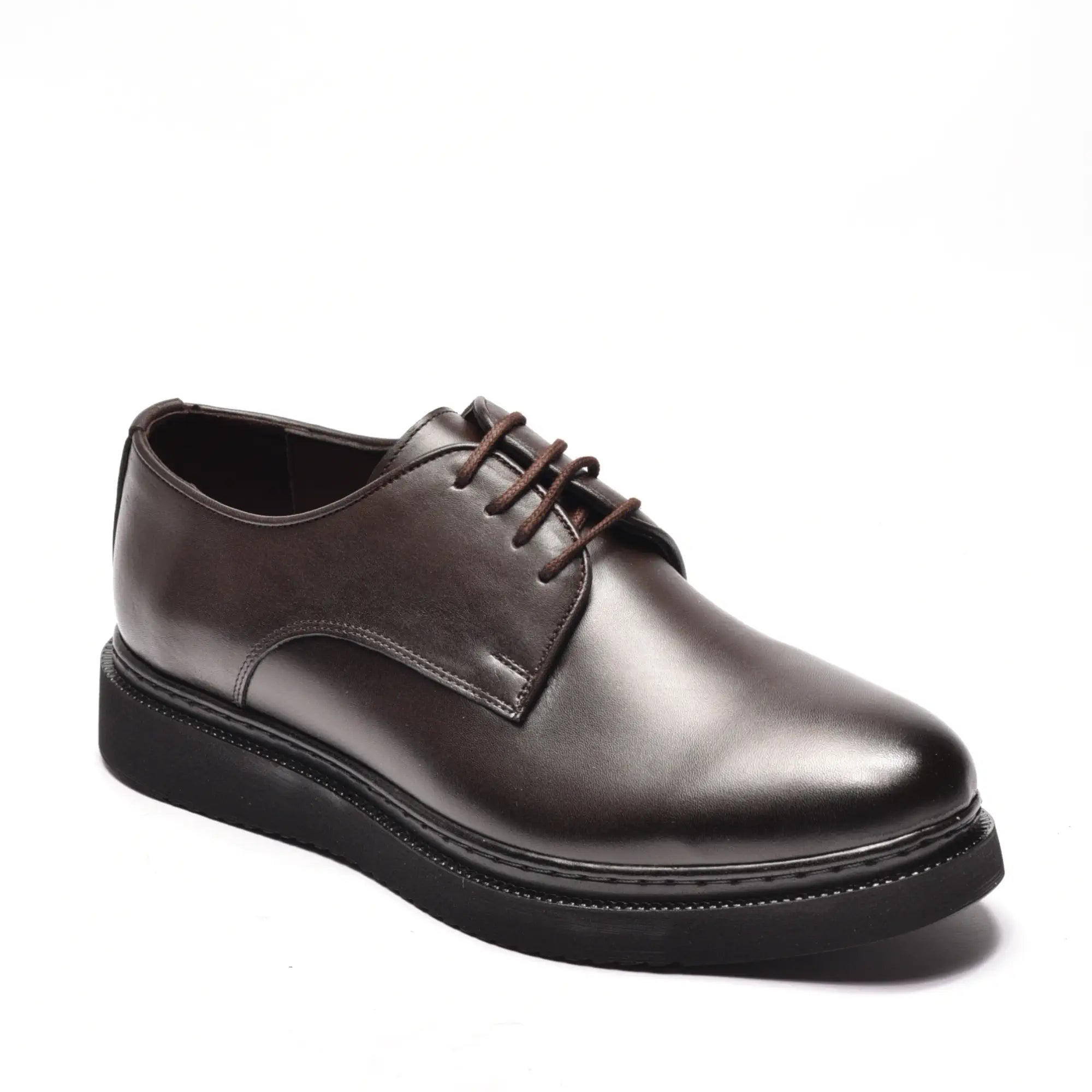 Pantofi casual barbati, maro simpli de birou, din piele naturala maro