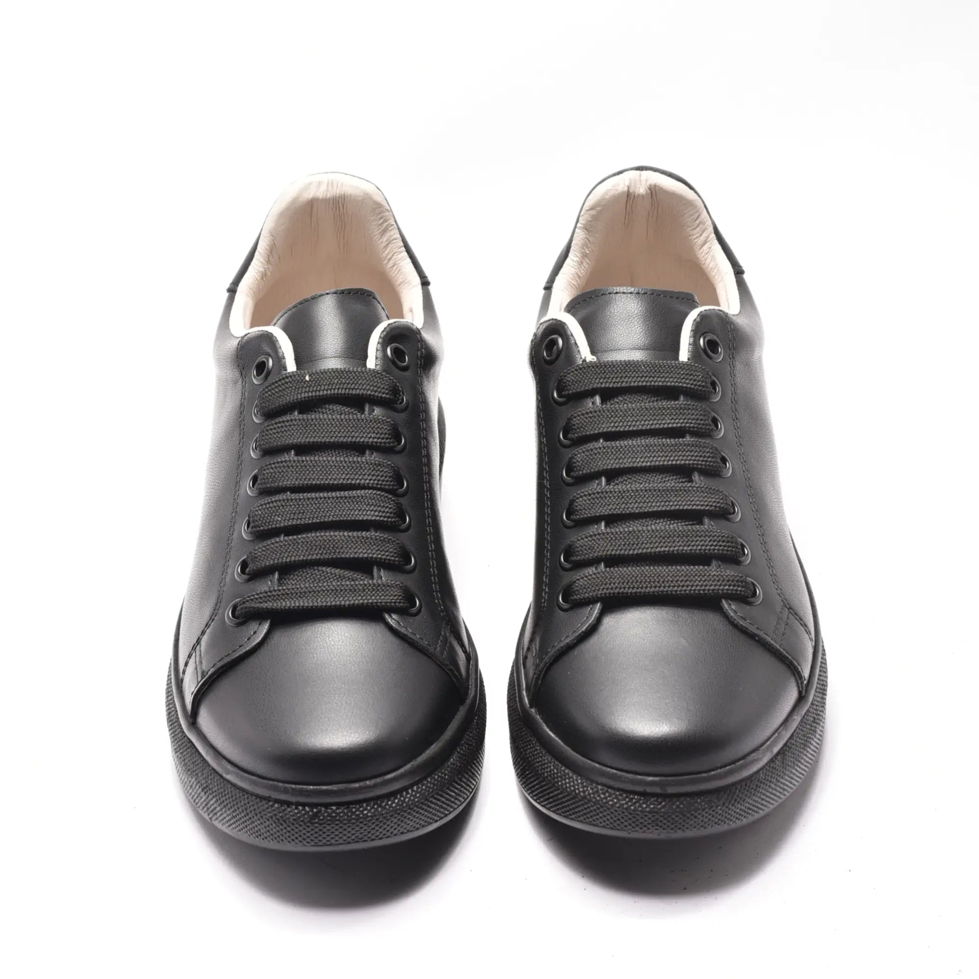 Pantofi casual de dama, sneakers negri din piele naturala, Aylin