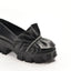 Pantofi cu pietre Umme, talpa inalta, din piele neagra, Ema