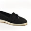 Pantofi dama negrii, loafers de vara din piele intoarsa negri 840