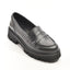 Pantofi dama Umme, loafers clasici, negre din piele