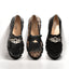 Pantofi dama Umme, loafers cu franjuri si lant, din piele box negru