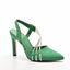 Pantofi eleganti verzi cu toc, varf ascutit, Umme 6748