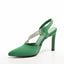 Pantofi eleganti verzi cu toc, varf ascutit, Umme 6748