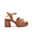 Sandale maro din piele naturala cu platforma, model classic de vara