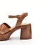 Sandale maro din piele naturala cu platforma, model classic de vara